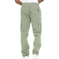 Muškarci plus veličina teretane hlače Čvrste pantalone za crtanje u boji više džepova na otvorenom fitness