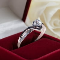 Mnjin Silver Geometrijski oblik Super Flash Rhinestone Prstenovi Žene Modni Full Diamond circon prsten