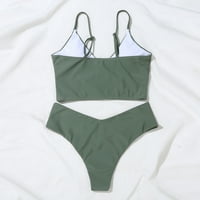 Loyisvidion ženski čišćenje ženskog kupaćih kostima Ženski bikini set kupaći kostim dva napunjena soild