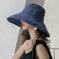 HUNPTA Sunčani šeširi za žene japanske sklopive solidne ledese ledenice ribarskih šešira Elegantna plaža