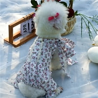 Shulemin kućna odjeća, kostim kućnih ljubimaca cvjetni uzorak Bowknot ruffle-ruffe prsluk štenad maziva