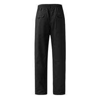 Wendunide Cargo Hlače za muškarce Ležerne prilike sa labavim pamučnim pamukom Plus Pocket čipkasti Elastični struk hlače hlače za muškarce