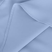 Ženske majice s dugim rukavima Casual Dressy Tunic vrhovi V izrez Pulover plavi m