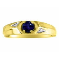 * Rylos jednostavno elegantan prekrasan plavi safirni prsten - septembar roštilj * 14k žuto pozlaćeno-srebrno