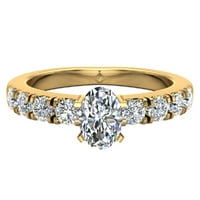 Zaručni prstenovi za žene - ovalni rez 14k zlato 1. CT Gia certifikat