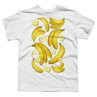 Banana voćni uzorak dječaci bijeli grafički tee - Dizajn od strane ljudi s
