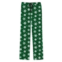 Muške pamučne posteljine hlače za cvijeće casual pantalove Padžama hlače sa crtežom i džepovima Božićni