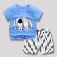 Hernalise Toddler Boys crtani print uzorak kratkih rukava odjeća ljetna dvodijelna sute toddler dječaka