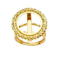 Jewels 14k žuto zlato 2. Pesos Bola modna godišnjica prstena veličine 7.5