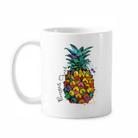 Jaka boja ananas tropskog kripskog kruga posude CERAC kafe Porcelanski čas