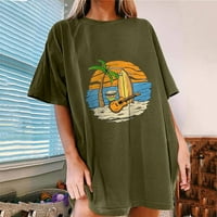 Olyvenn ponude Midi tuničke majice za žene Tropske pejzaže Grafički print Ljetne trendi djevojke Love