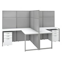 Scranton & CO Namještaj LEK l. Desk sa ladicama i 66h ploče u bijeloj boji