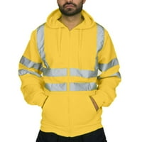 Žuta puna zip hoodie muška cesta za cestu VisokostiPriparpullover dugih rukava s kapuljačom s kapuljačom
