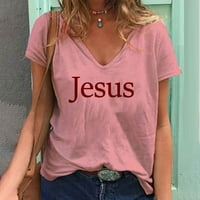 Spremi Ocean Majica Clearence Fashion Woman Casual V-izrez za ispis bluza kratkih rukava Majica