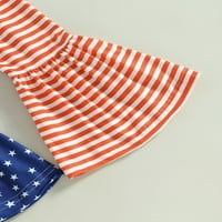 4. jula dječja dječja dječja djevojačka outfit zvijezde Stripes zavoj kamisole zapaljene pantalone Dan neovisnosti Set odjeće