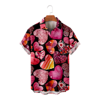 Pink Love Heart Ljeto Moda 3D majice Dječaci Muška prevelika plaža Kids Deith Majica Kratki rukav Ispis