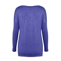 Košulje s dugim rukavima za džempere za žene za žene prevelizirani džemperi za žene lagane grede Gumb