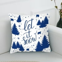 Sretan datum božićni jastuk nacrtani plavi božićni jastuk snježne pahuljice veseli božićni jastučnici za odmor Xmas stabla ELK jelena ukrasna jastuka za kauč za zabavu