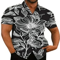 Paille muns bluza rever na vratu kratki rukav Ljetne košulje Havajska plaža majica crna l