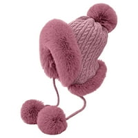 Pupover pulover pulover sa vunom zadebljajući kosu na kosu u obliku kose od vune od vunene uho šešir
