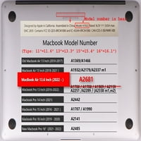 Kaishek Hard Shell pokrivač samo kompatibilan MacBook Air 13.6 Model A2681, tip C perjana serija 0876