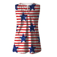 USA Cisterne na vrhu Ženska američka zastava Novel majica bez rukava uzorak 4. jula Patriotska tanka