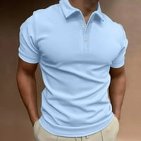 Muška polo majica muško ljetna casual prugasta košulja tkanine, isključite kratkim rukavima kratkih rukava za muškarce