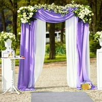 Kiskick vjenčani luk od crkvene tkanine - ekstra dugački paneli širok, čista i bore, mekani vjenčani luk strahdrop za zabavu za zabavu