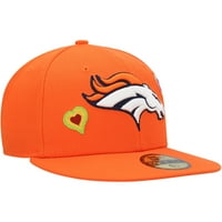 Muška nova era narančasta Denver Broncos lančani ubod srca 59FFIFTY ugrađeni šešir