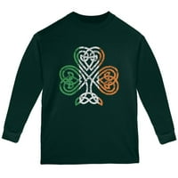 Dan St. Patricks Shamrock čvor Mladi dugi rukavi majica Fustren Green Ylg