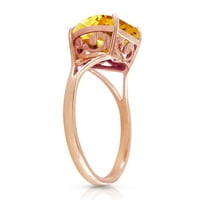 Galaxy Gold 14k ružičarski zlatni prsten sa prirodnim citrinom u obliku srca - veličine 11