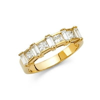 Jewels 14k žuti zlatni prsten Kubični cirkonijski CZ-ov godišnjički vjenčani vend veličine 7.5