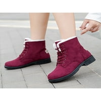 Fangasis Winter Boots za ženske platforme Pamuk topli plišanje snijeg čizme za gležnjeve čipke ravne