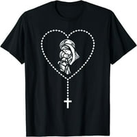 Kružna križa Djevica Mary Isus katolička vjera Christian Poklon majica