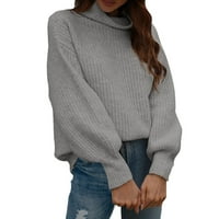 FVWitlyh Ženski džemperi Žene Žene pulover Ležerne prilike Ležerne prilike s dugim rukavima Blok u boji