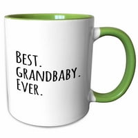 3Droza Best Grandbaby ikad - slatki pokloni za unuke - bake - crni tekst - dva tona zelena krigla,