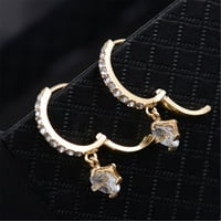 Sawvnm Sjajni pokloni Korejski verzijski nakit zaljubljeni poklon modni luksuzni puni dijamantski minđuše