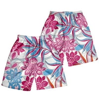 KINGQUE MUŠKARCIJA KRATKE NA PLAŽI ELASTIČNI Cvjetni print Summer Kratke hlače Havajski odjeća za odmor