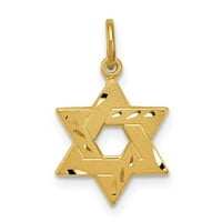 Sterling srebrni zlatni ton ugraviran mali jevrejski privjesak zvijezde