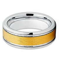 Srebrni volfram Carbide Ring Polirani volfram Vjenčanica 18K žuti zlatni Tungsten Prsten Tungsten Comfort