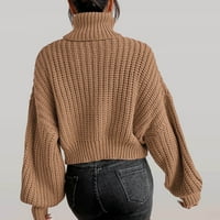 Buigttklop Nema granica džemperi za žene čišćenje plus veličine Žene Čvrsti dugi rukav policajca Turtleneck-izrez