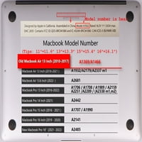 Kaishek Kompatibilan MacBook Air 13 Slučaj - rel. Model A1466 A1369, plastična futrola tvrdog školjka,
