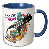 3Droza Karaoke Star pjevača mondern šareni pop umjetnički vektor mikrofon - dvije tone plave krigle,