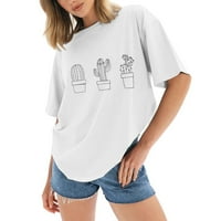 Košulje za žene Grafičke majice prevelike majice Loset Fit Crewneck kratki rukav, ljetna casual bluza