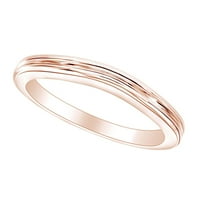 Okrugli oblik Jednostavni stil angažman prsten 14K čvrstog ruža Zlatna prstena veličine-11,5