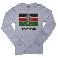 Kenija Olympic - Biciklizam - zastava - Sigurna majica s siluetama siva majica s dugim rukavima