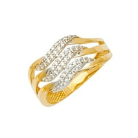 Jewels 14k žuta zlatna modna godišnjica kubična cirkonija cz Veličina prstena 11.5