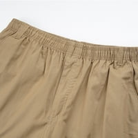 Teretne pantalone Mens Solid Boja Ljeto Casual Sve utakmice hlače Modne tkane duge teretne hlače sa