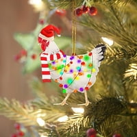 Wendunide božićne piletine akril ukrasi božićne ukrase sa božićnim šalcem pileći božićni ukrasi privjesak