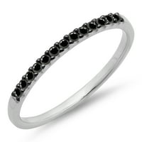 0. Carat 14K Gold okrugli crni dijamantski ženski ženski vjenčani prsten za slaganje